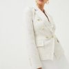 Clearance * Best Deal Karen Millen Sparkle Tweed Military Blazer Ivory