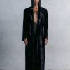 New * Best Deal Karen Millen Signature Ponyskin Oversized Maxi Coat Chocolate