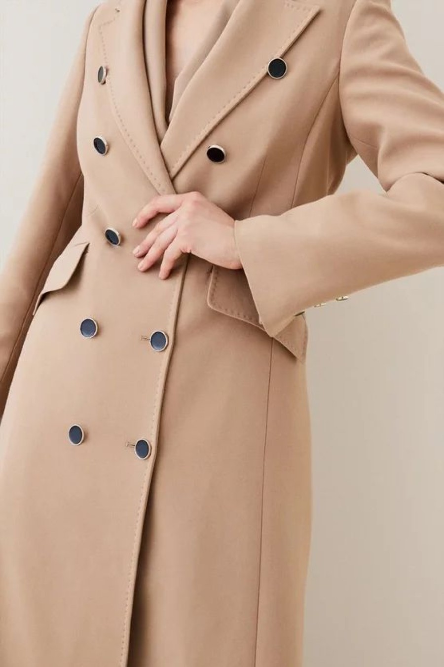 Online * Buy Karen Millen Compact Stretch Double Breasted Coat