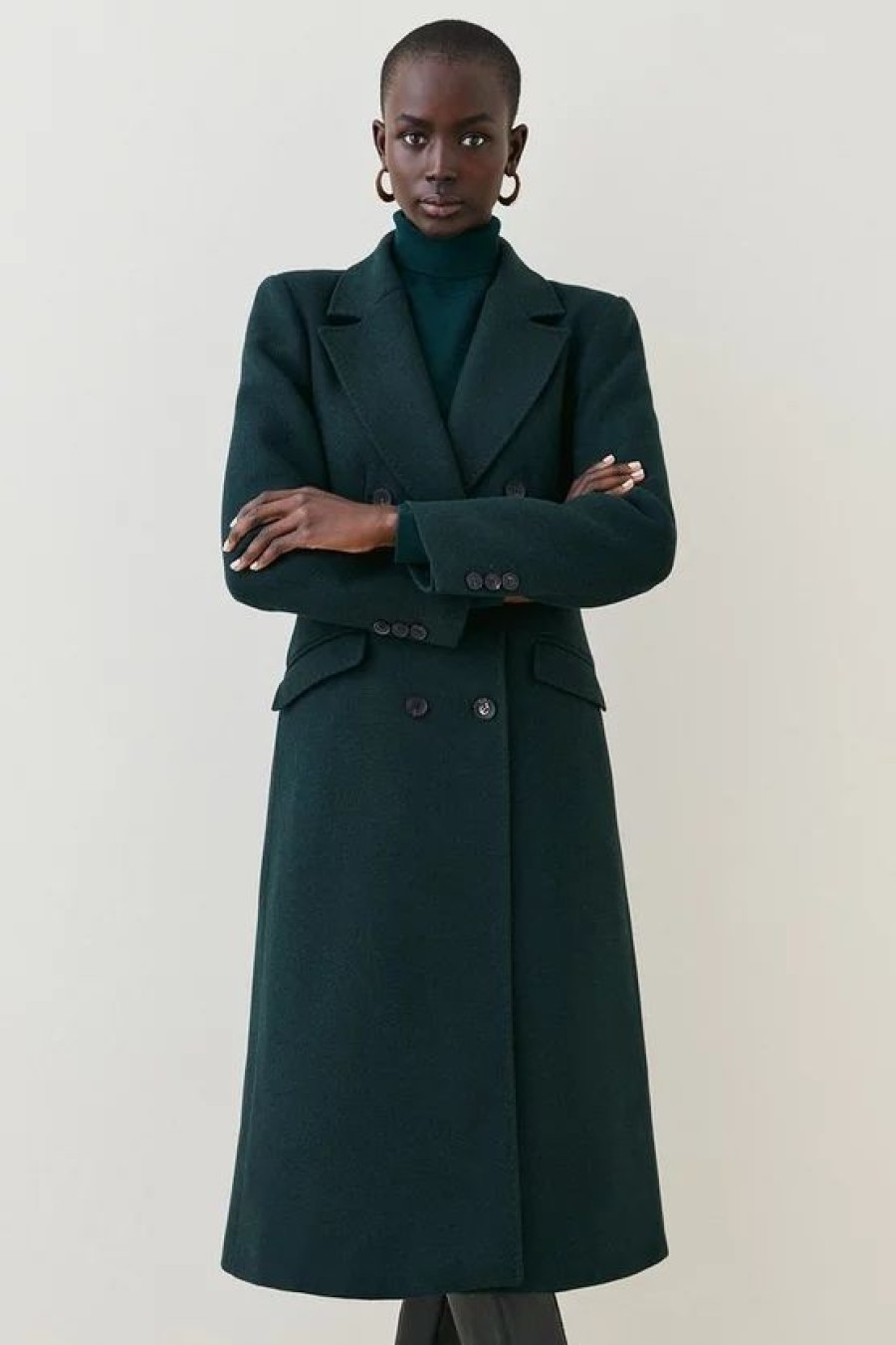 New * Promo Karen Millen Italian Wool Fitted Coat