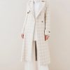 Online * Flash Sale Karen Millen Italian Wool Cashmere Oversized Dogtooth Coat Neutral