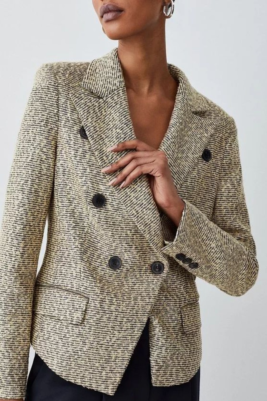 Best * Best Sale Karen Millen Boucle Military Tailored Blazer Multi