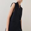 Best * Hot Sale Karen Millen Wool Blend Asymmetricwrap Sleeveless Jacket