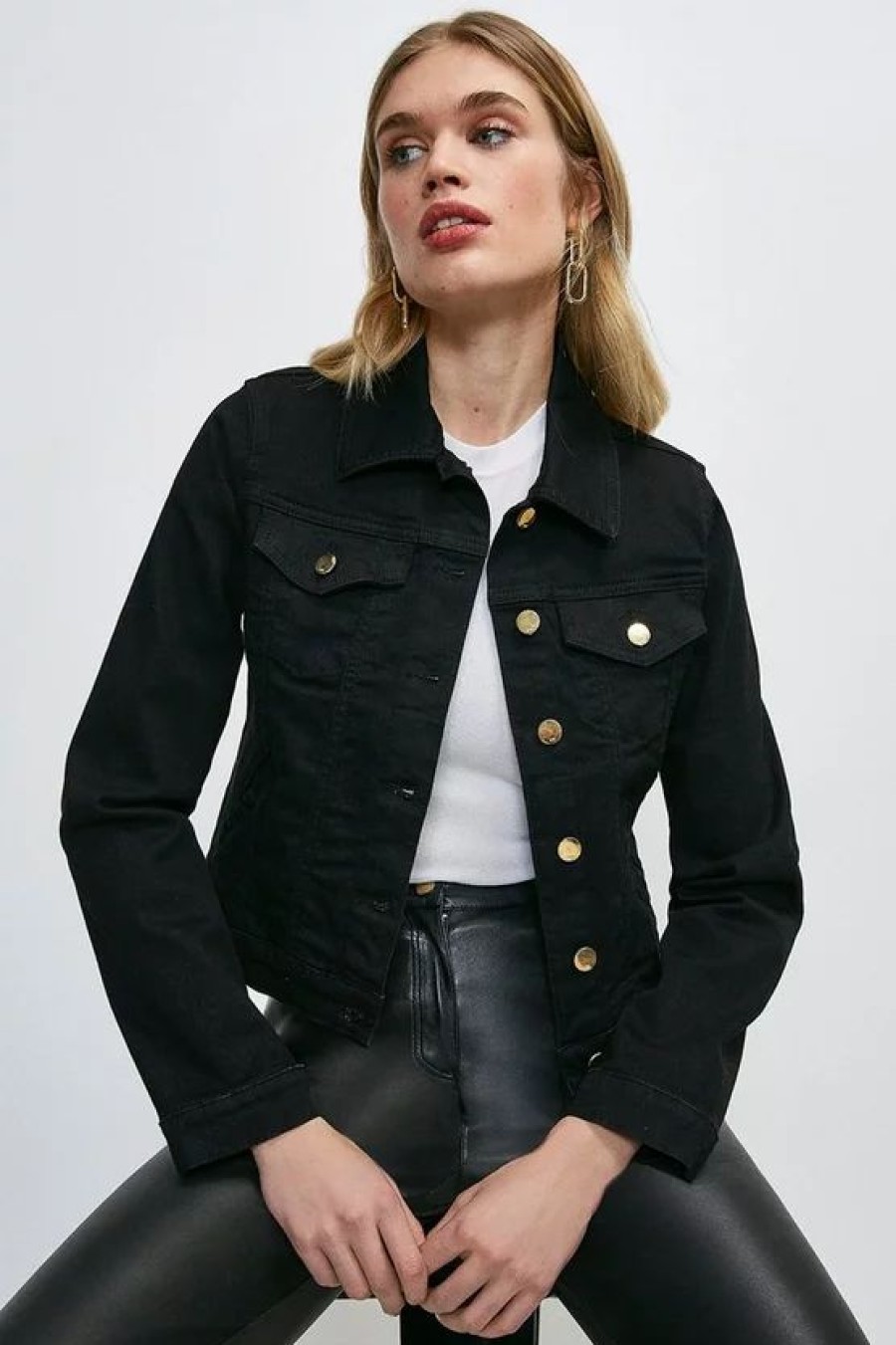 Hot * Deals Karen Millen Denim Classic Western Jacket