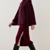 Online * Best Pirce Karen Millen Italian Wool Cape Coat Merlot