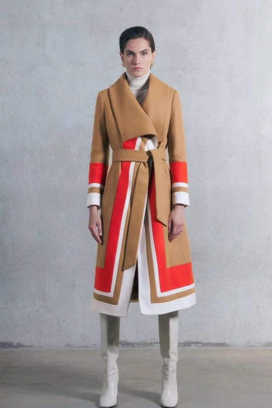 Hot * Best Reviews Of Karen Millen Italian Virgin Wool Colourblock Wrap Coat Multi